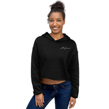 Load image into Gallery viewer, Film Femme Embroidered Crop Hoodie
